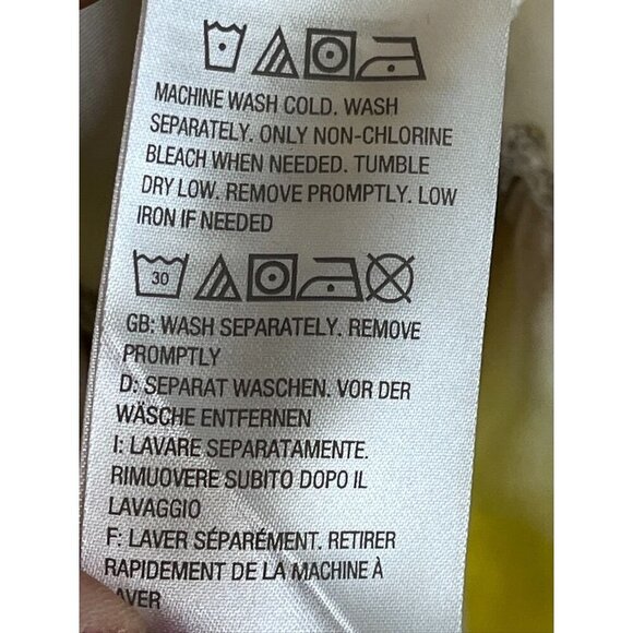 Logo Top M Yellow Tunic Ombre Tie Dye Ruffle Sporty Feminine 80s Hippie Indie - Picture 8 of 10